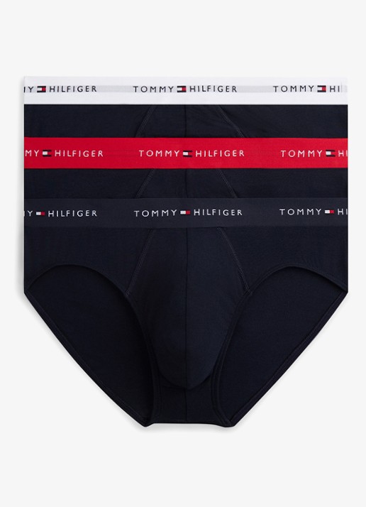 Tommy Hilfiger Boxerslip met logoband in 3-pack - voorkant rood