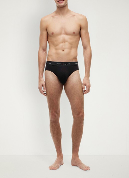 Tommy Hilfiger Boxerslip met logoband in 3-pack - voorkant 5 zwart