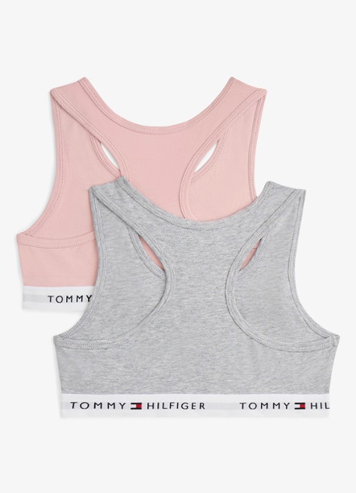 Tommy Hilfiger Bralette met logoband in 2-pack - achterkant roze