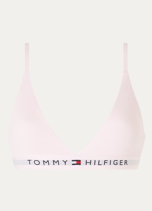 Tommy Hilfiger Bralette met logoband - voorkant 3 lichtroze