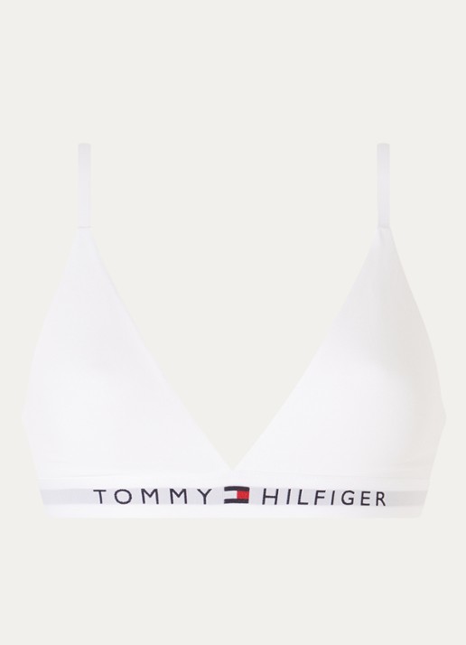 Tommy Hilfiger Bralette met logoband - voorkant 3 wit