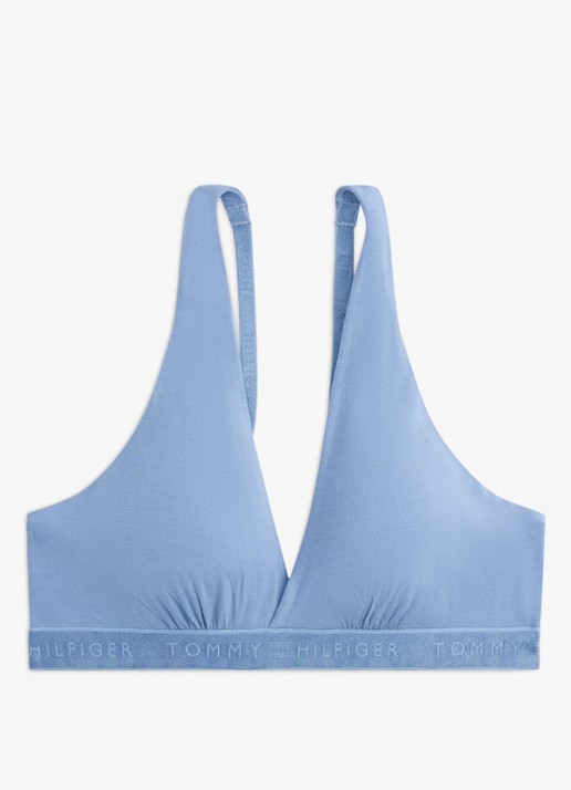 Tommy Hilfiger Bralette met uitneembare vulling en logoband - voorkant 4 blauw
