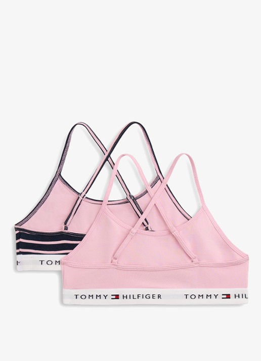 Tommy Hilfiger Bralette set met logoband 2-pack - achterkant 2 roze