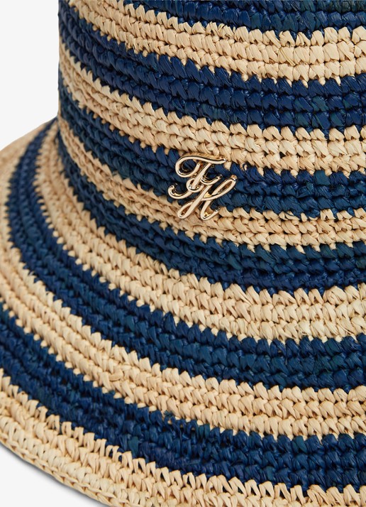 Tommy Hilfiger Buckethoed van crochet met logo - achterkant 3 multicolor