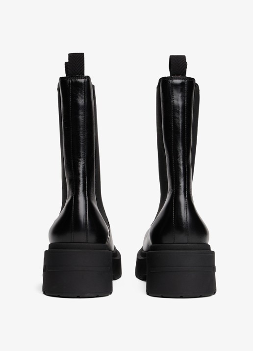 Tommy Hilfiger Chelsea boot van leer - achterkant 4 zwart