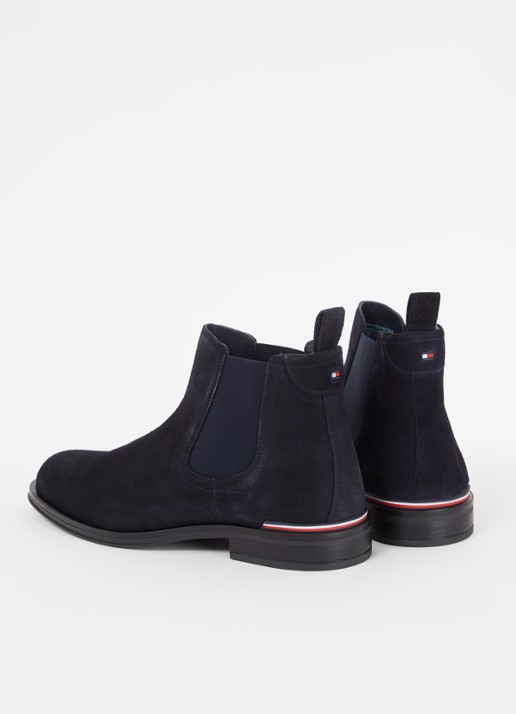 Tommy Hilfiger Chelsea boot van suède - detail 3 donkerblauw