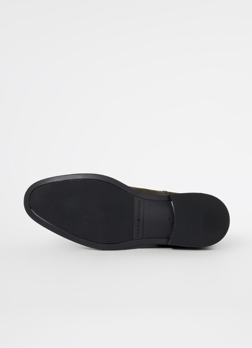 Tommy Hilfiger Chelsea boot van suède - detail 3 bronsgroen