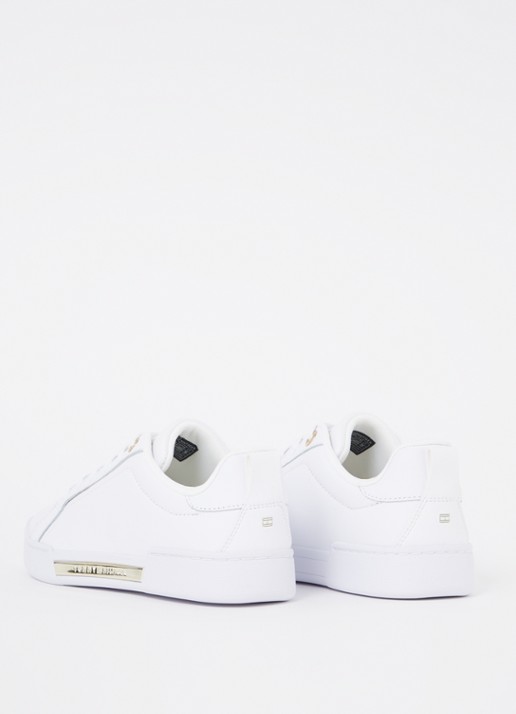 Tommy Hilfiger Chique Court sneaker van leer - achterkant wit