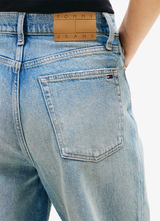 Tommy Hilfiger Claire high waist wide leg jeans met medium wassing  - detail 4 donkerblauw
