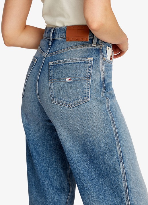Tommy Hilfiger Claire high waist wide leg jeans met steekzakken - detail 4 indigo
