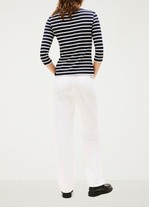 Tommy Hilfiger Cody longsleeve met logoborduring - achterkant donkerblauw/gebroken wit