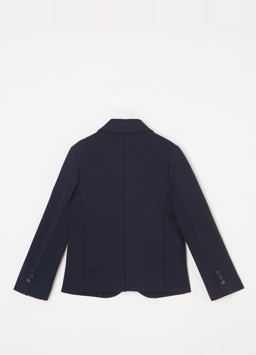 Tommy Hilfiger Colbert van jersey met borstzak  - achterkant 3 donkerblauw