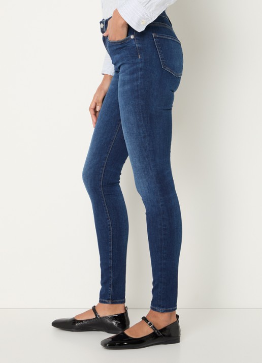 Tommy Hilfiger Como mid waist skinny jeans met donkere wassing - detail 4 indigo