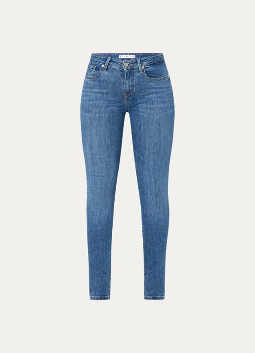 Tommy Hilfiger Como mid waist skinny jeans met medium wassing - voorkant 5 indigo