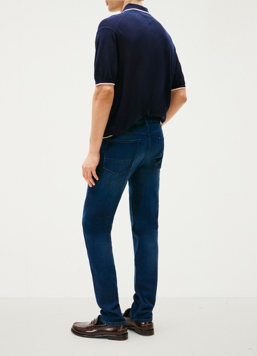 Tommy Hilfiger Core Bleecker slim fit jeans met donkere wassing - detail 3 indigo