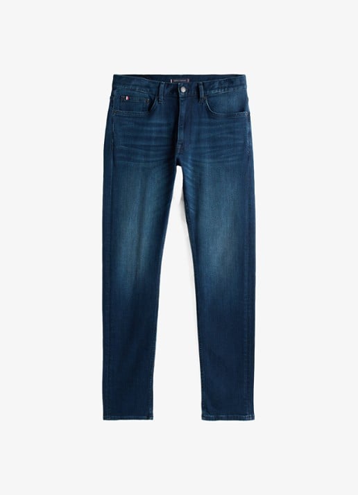 Tommy Hilfiger Core Bleecker slim fit jeans met donkere wassing - voorkant 6 indigo
