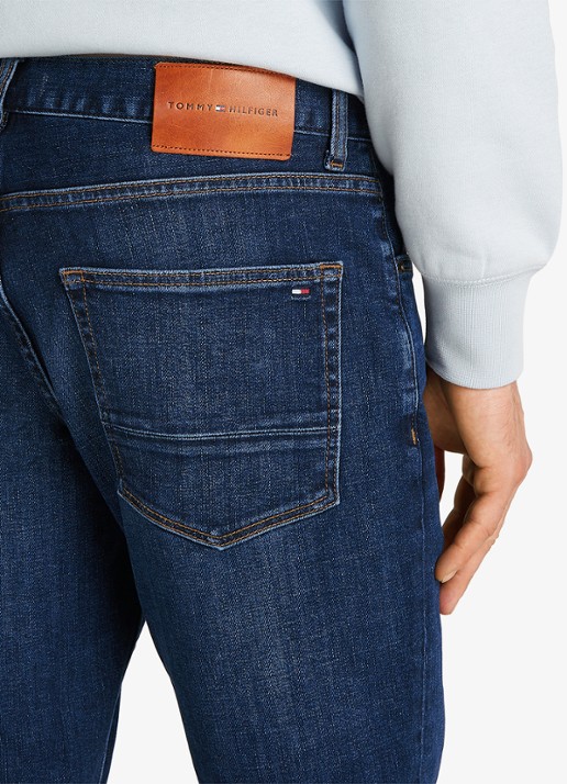 Tommy Hilfiger Core Denton straight leg jeans met donkere wassing - detail 5 indigo