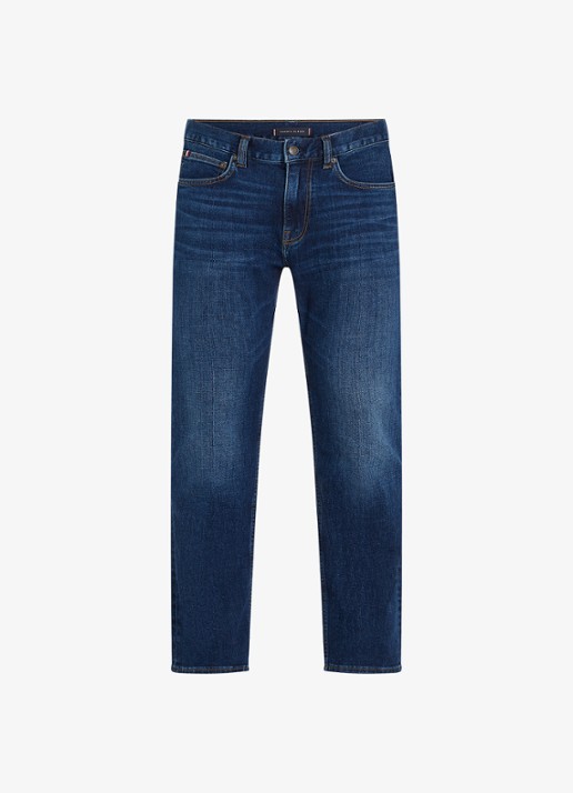 Tommy Hilfiger Core Denton straight leg jeans met donkere wassing - voorkant indigo