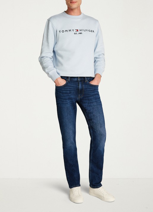 Tommy Hilfiger Core Denton straight leg jeans met donkere wassing - voorkant 2 indigo