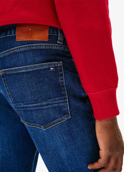 Tommy Hilfiger Core Denton straight leg jeans met donkere wassing - detail 7 indigo