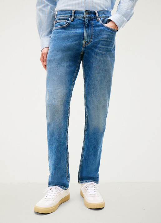 Tommy Hilfiger Core Denton straight leg jeans met medium wassing - detail 3 indigo
