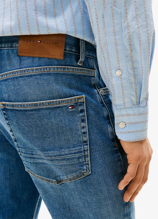 Tommy Hilfiger Core Denton straight leg jeans met medium wassing - detail 4 indigo