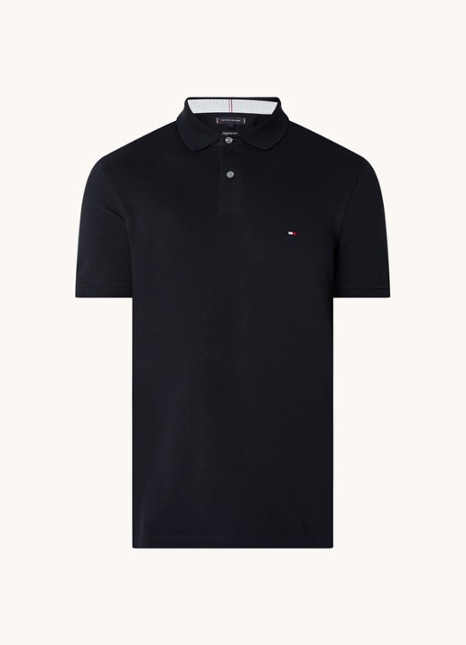 Tommy Hilfiger Core regular fit polo van piqué katoen met logoborduring - voorkant 3 desert sky-dw5 / blauw