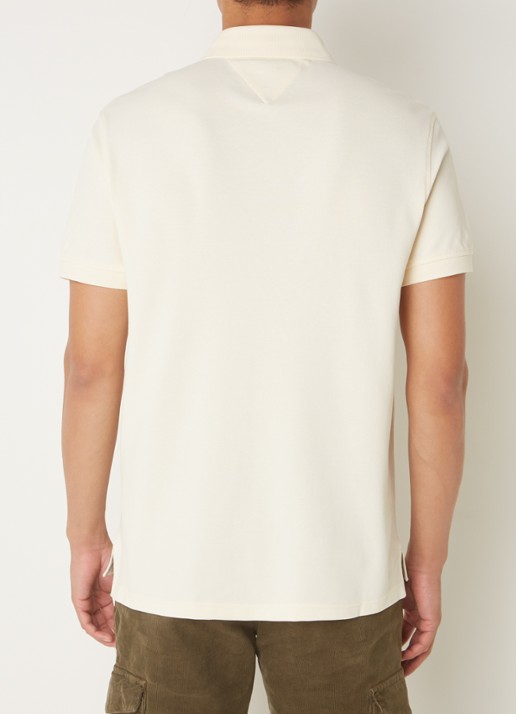 Tommy Hilfiger Core regular fit polo van piqué katoen met logoborduring - achterkant 4 calico-aef / beige