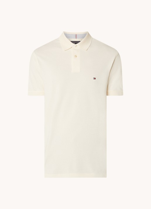 Tommy Hilfiger Core regular fit polo van piqué katoen met logoborduring - voorkant 2 calico-aef / beige