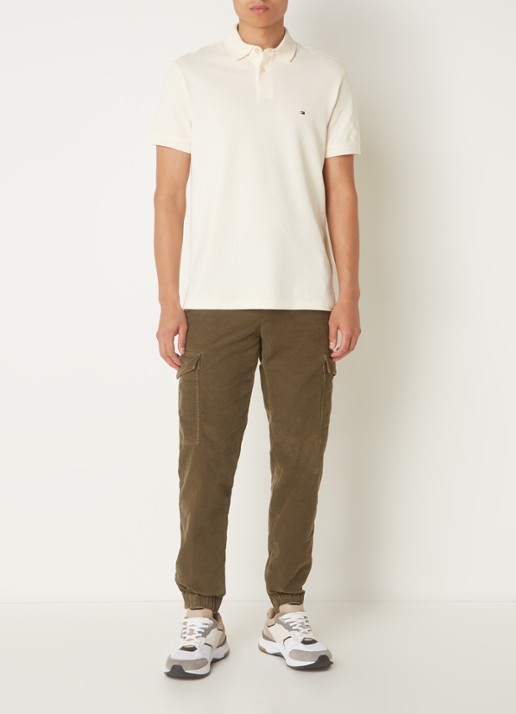 Tommy Hilfiger Core regular fit polo van piqué katoen met logoborduring - voorkant 3 calico-aef / beige