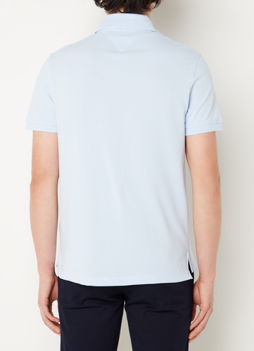 Tommy Hilfiger Core regular fit polo van piqué katoen met logoborduring - achterkant kingly blue-c1r / blauw