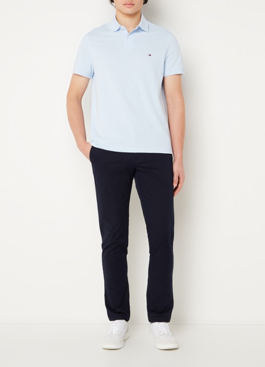 Tommy Hilfiger Core regular fit polo van piqué katoen met logoborduring - voorkant 4 kingly blue-c1r / blauw