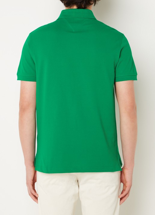 Tommy Hilfiger Core regular fit polo van piqué katoen met logoborduring - achterkant olympic green-l4b / groen