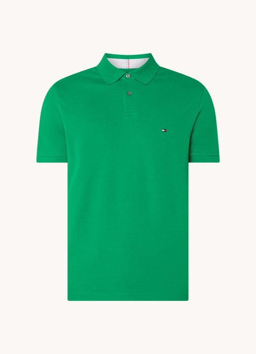 Tommy Hilfiger Core regular fit polo van piqué katoen met logoborduring - voorkant 3 olympic green-l4b / groen