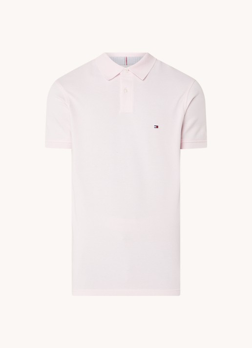 Tommy Hilfiger Core regular fit polo van piqué katoen met logoborduring - voorkant 3 light pink-tog / roze