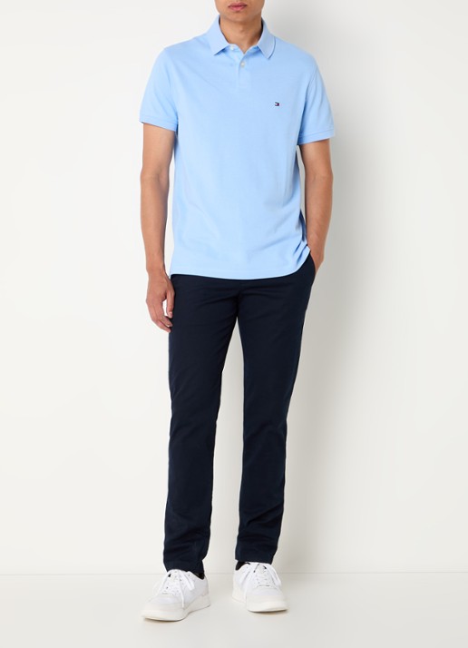 Tommy Hilfiger Core regular fit polo van piqué katoen met logoborduring - voorkant 2 vessel blue-c1z / blauw