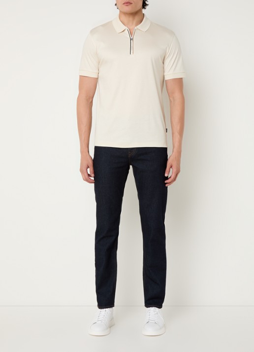 Tommy Hilfiger Core regular fit polo van piqué katoen met logoborduring - voorkant 4 heathered oatmilk-hcx / beige