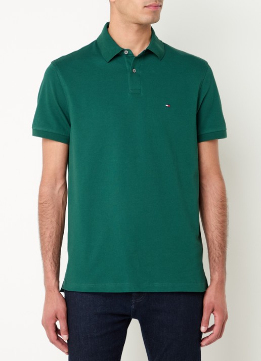 Tommy Hilfiger Core regular fit polo van piqué katoen met logoborduring - detail 2 ornamental green-l6k / groen