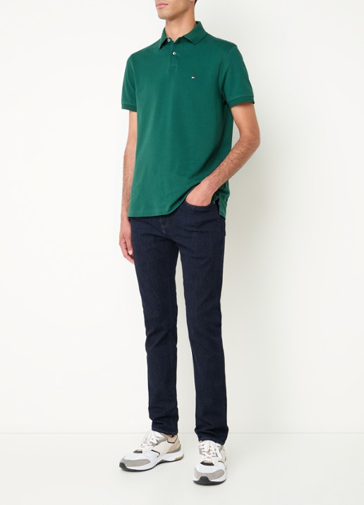 Tommy Hilfiger Core regular fit polo van piqué katoen met logoborduring - voorkant 4 ornamental green-l6k / groen