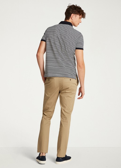 Tommy Hilfiger Core regular fit polo van piqué katoen met logoborduring - achterkant desert sky / white-0a4