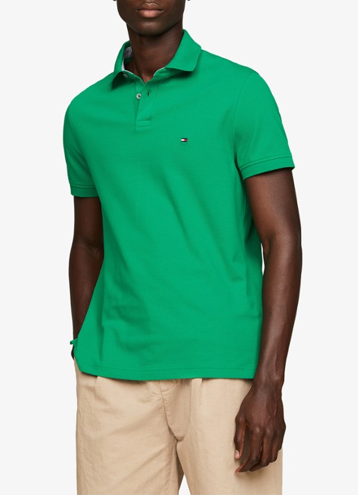 Tommy Hilfiger Core regular fit polo van piqué katoen met logoborduring - detail 7 olympic green-l4b / groen