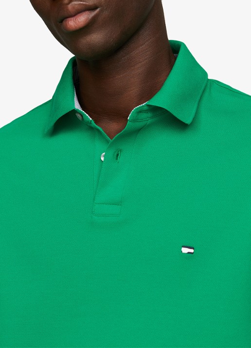 Tommy Hilfiger Core regular fit polo van piqué katoen met logoborduring - detail 8 olympic green-l4b / groen