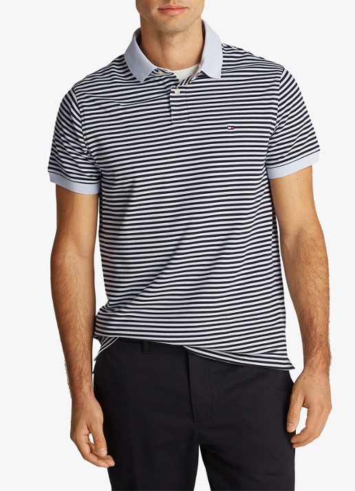 Tommy Hilfiger Core regular fit polo van piqué katoen met logoborduring - detail 3 breezy blue / dessert / blauw