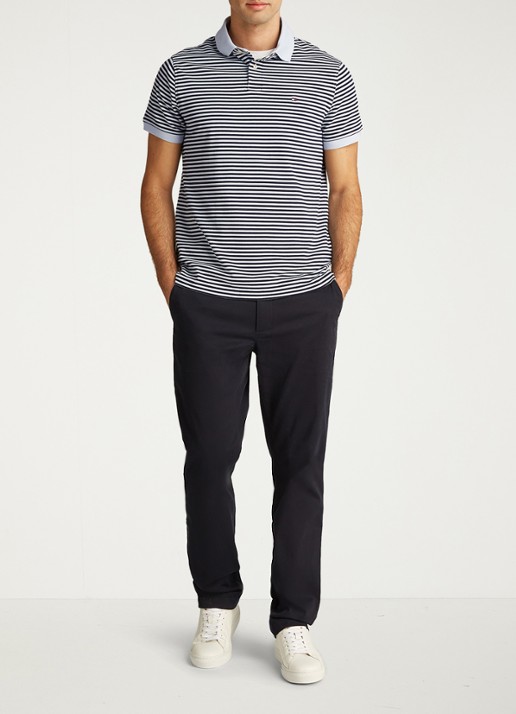Tommy Hilfiger Core regular fit polo van piqué katoen met logoborduring - voorkant 2 breezy blue / dessert / blauw