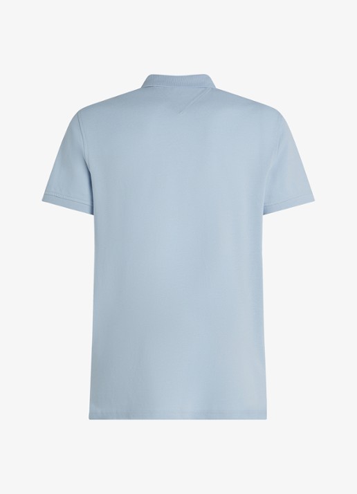 Tommy Hilfiger Core regular fit polo van piqué katoen met logoborduring - detail 4 sky blue-c1o / lichtblauw