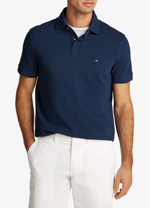 Tommy Hilfiger Core regular fit polo van piqué katoen met logoborduring - detail 2 night sky-daf / blauw