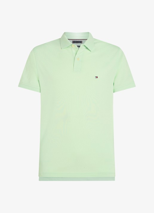 Tommy Hilfiger Core regular fit polo van piqué katoen met logoborduring - voorkant 2 opal green-lxy / groen