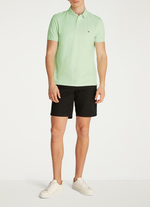 Tommy Hilfiger Core regular fit polo van piqué katoen met logoborduring - voorkant 3 opal green-lxy / groen
