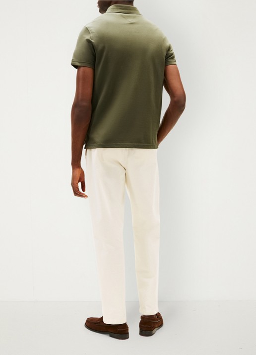 Tommy Hilfiger Core regular fit polo van piqué katoen met logoborduring - achterkant 6 platinum olive-rbn / groen