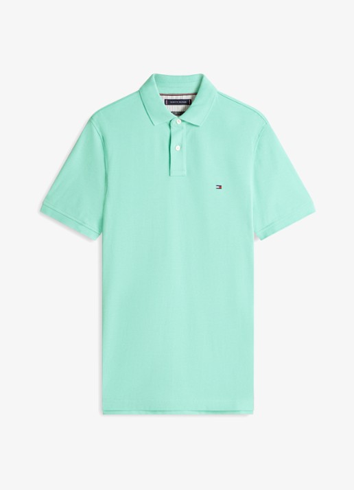 Tommy Hilfiger Core regular fit polo van piqué katoen met logoborduring - voorkant 6 arctic aqua-csr / blauw